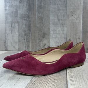 Sam Edelman Rosalie Womens 7.5 Wide Ballet Shoes Flats Suede Pointed Pomegranate